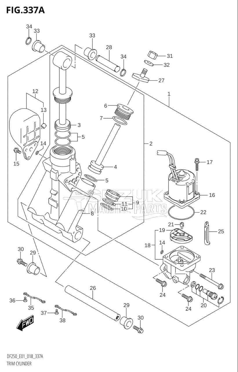 TRIM CYLINDER (L-TRANSOM)