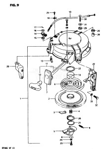 DT40 From 04003-503697 ()  1985 drawing RECOIL STARTER