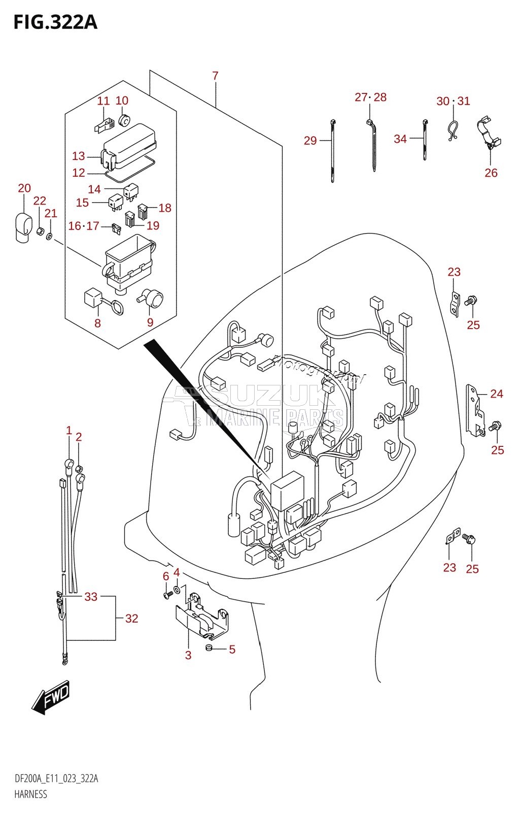 HARNESS (DF200AT,DF200AZ,DF175AT,DF175AZ)