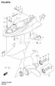 DF100C From 10005F-440001 (E01)  2024 drawing GEAR CASE ((DF140BT,DF115BT,DF100C):(E01,E11))