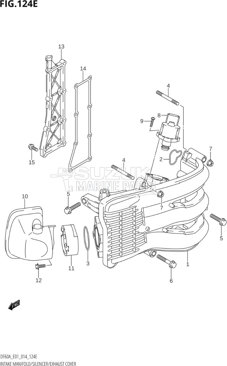 INTAKE MANIFOLD / SILENCER / EXHAUST COVER (DF50A:E01)