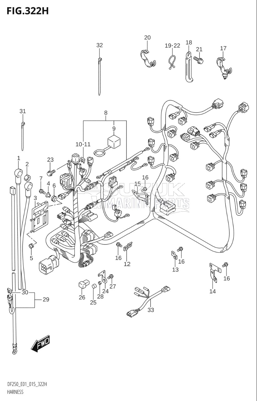 HARNESS (DF225Z:E40)