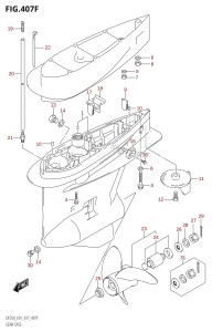 DF225Z From 22503Z-710001 (E01 E40)  2017 drawing GEAR CASE (DF225T:E40)