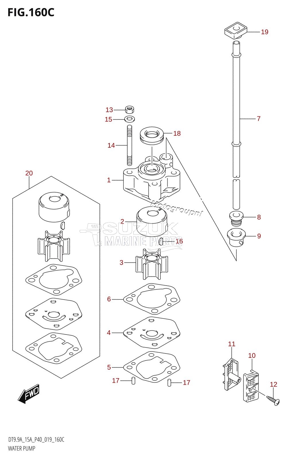 WATER PUMP (DT9.9A:P40,DT15A:P40)