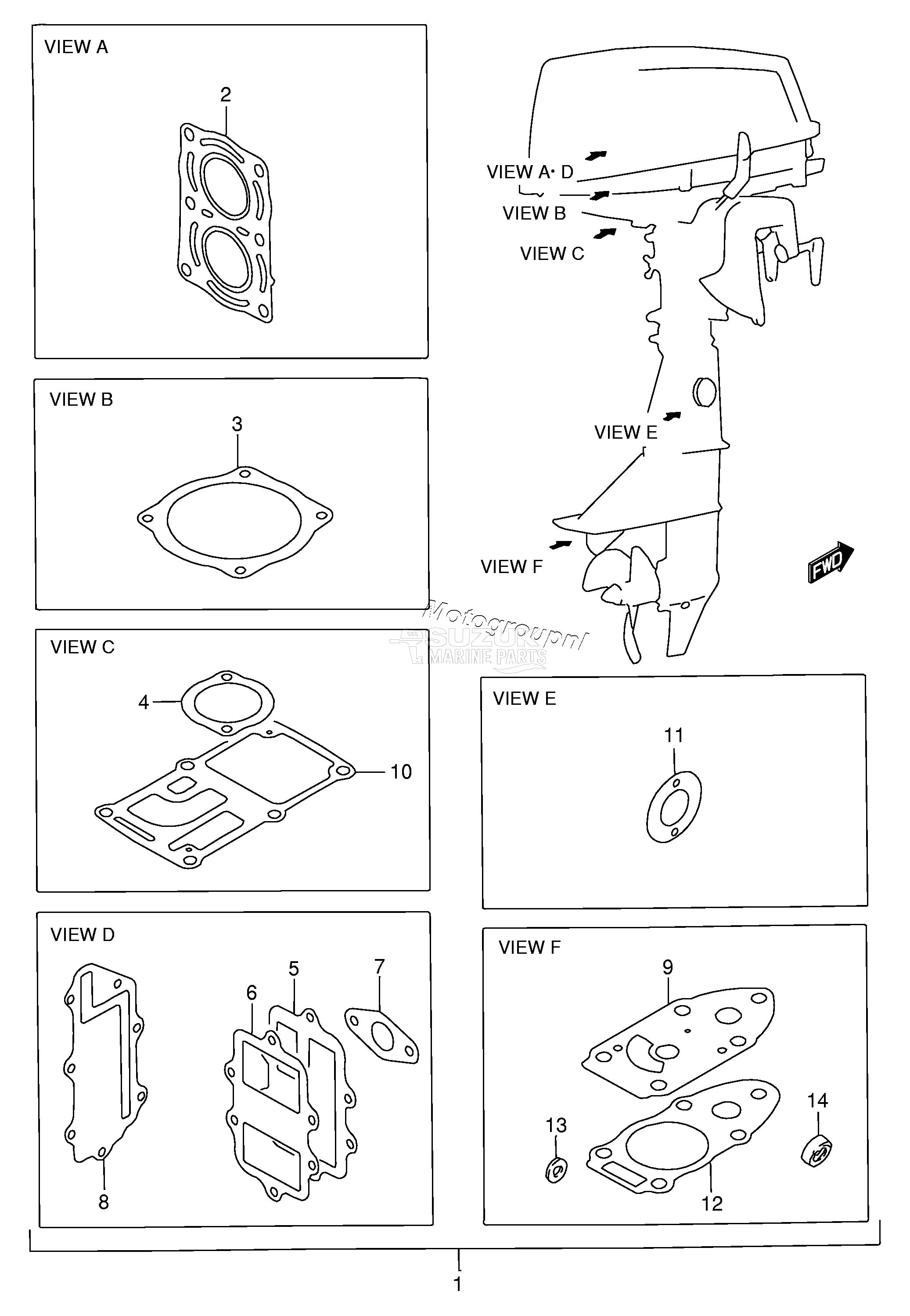 OPTIONA : GASKET SET (DT5 ~MODEL:94)