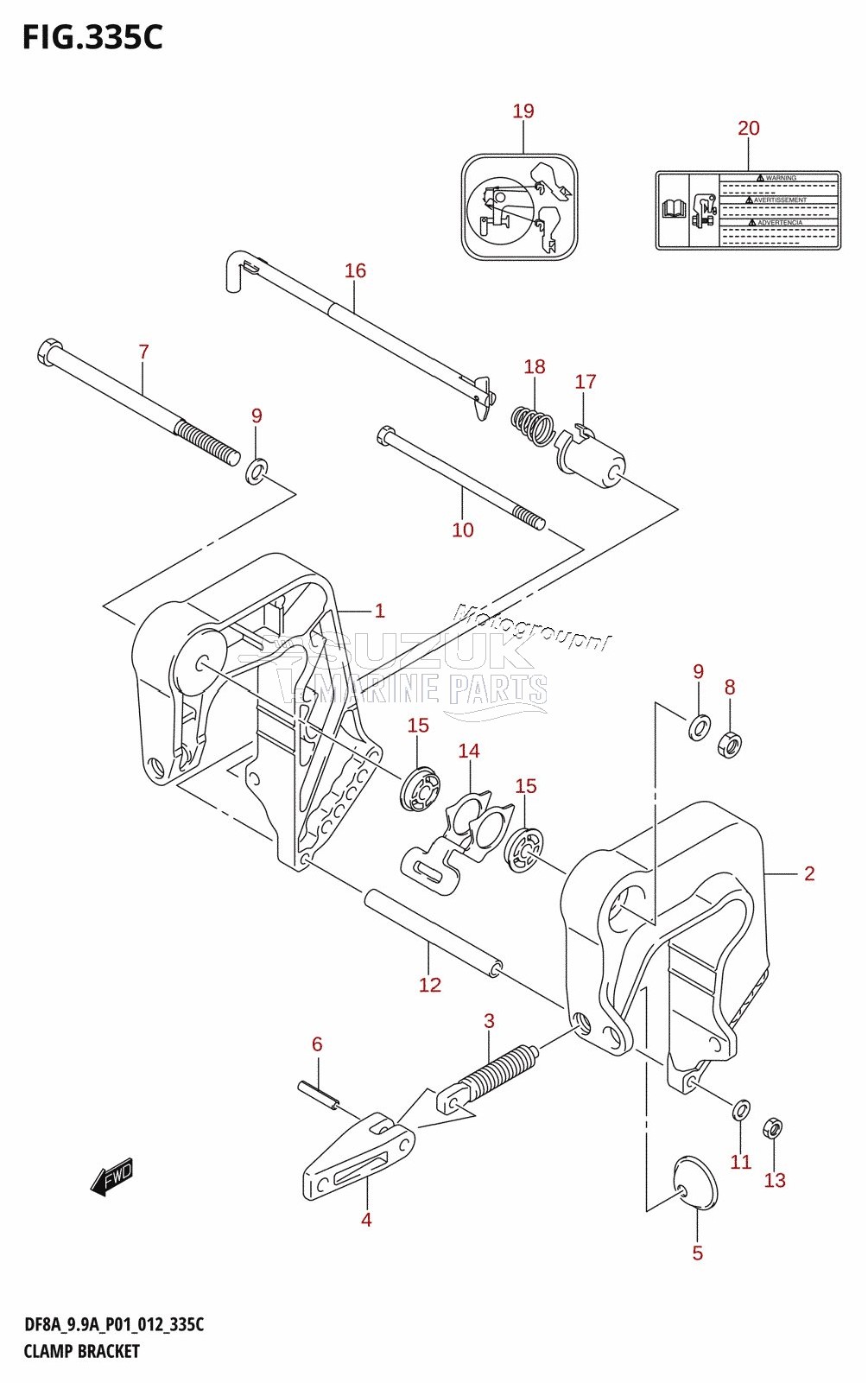 CLAMP BRACKET (DF9.9A:P01)