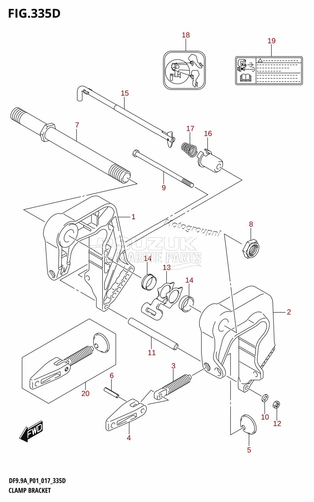 CLAMP BRACKET (DF9.9AR:P01)