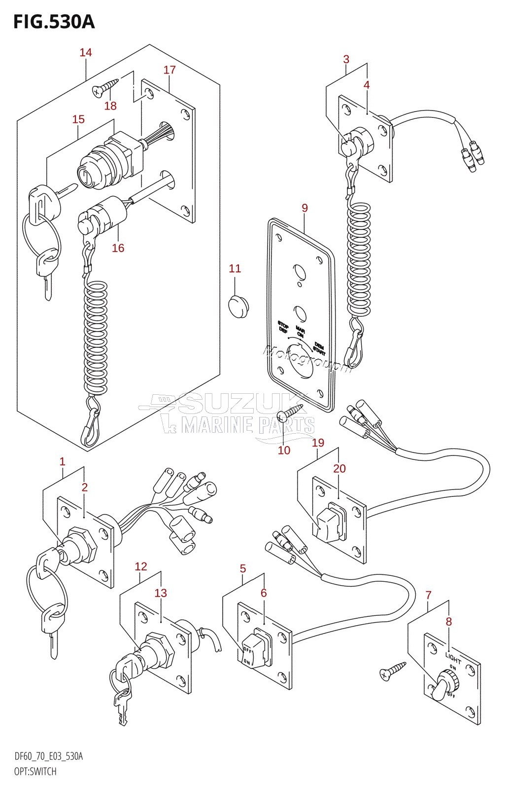 OPT:SWITCH (W,X,Y,K1,K2,K3,K4)