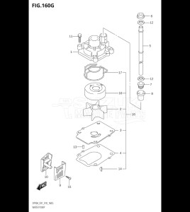 10004F-810001 (2018) 100hp E01 E40-Gen. Export 1 - Costa Rica (DF100BT) DF100B drawing WATER PUMP (DF100B:E01)