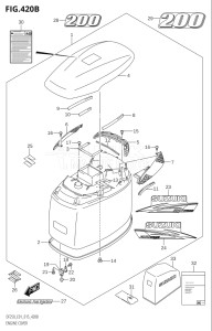 20002Z-510001 (2005) 200hp E01 E40-Gen. Export 1 - Costa Rica (DF200Z) DF200Z drawing ENGINE COVER ((DF200T,DF200Z):E01)