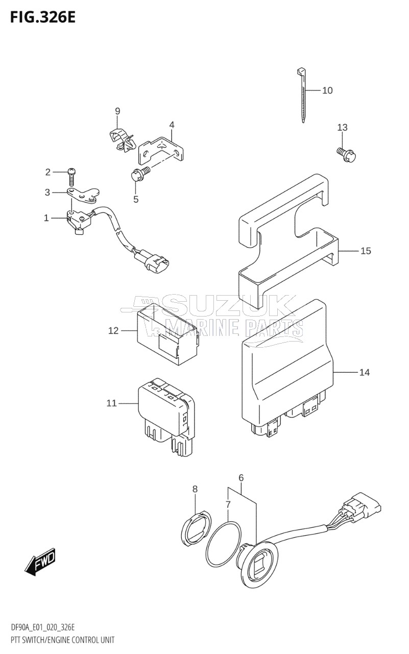 PTT SWITCH / ENGINE CONTROL UNIT ((DF90A,DF90ATH):E01)