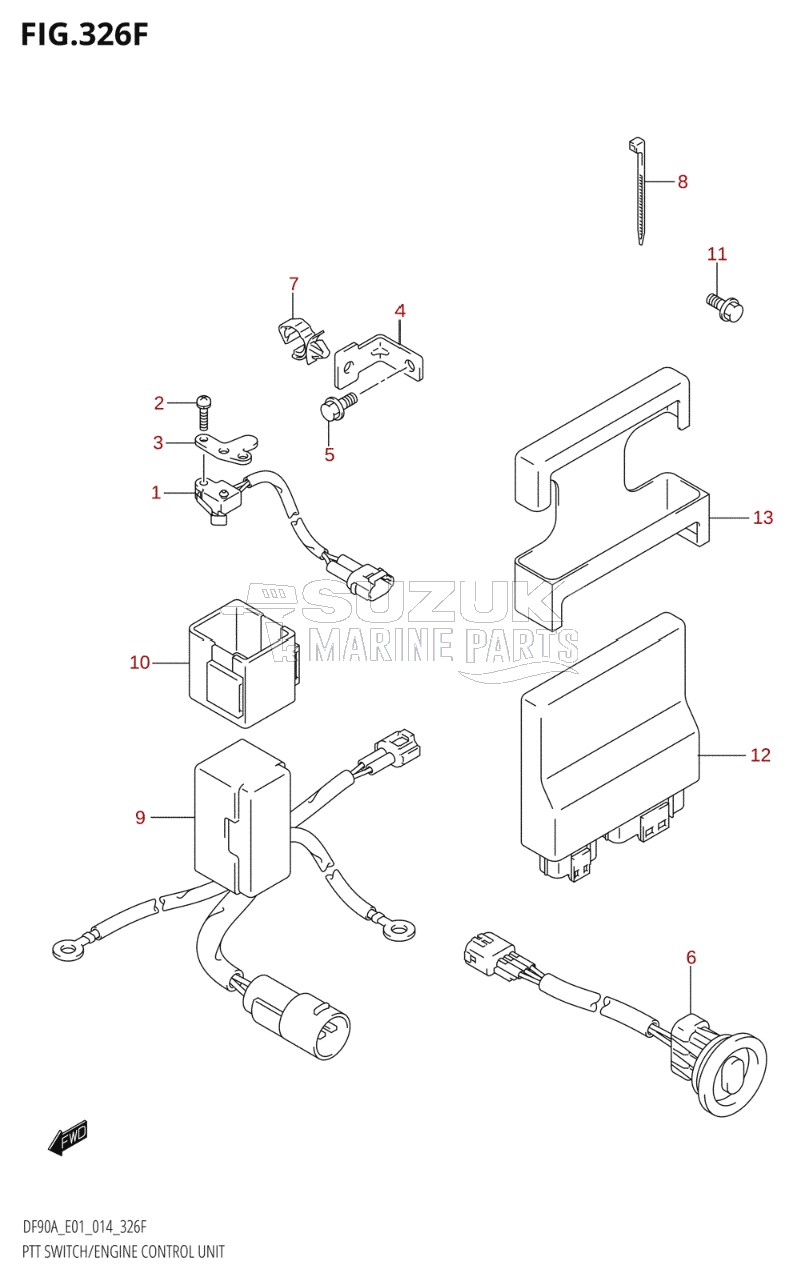 PTT SWITCH / ENGINE CONTROL UNIT (DF80A:E40)