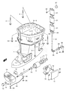 DT150STCL From 15002-971001 ()  1999 drawing DRIVESHAFT HOUSING