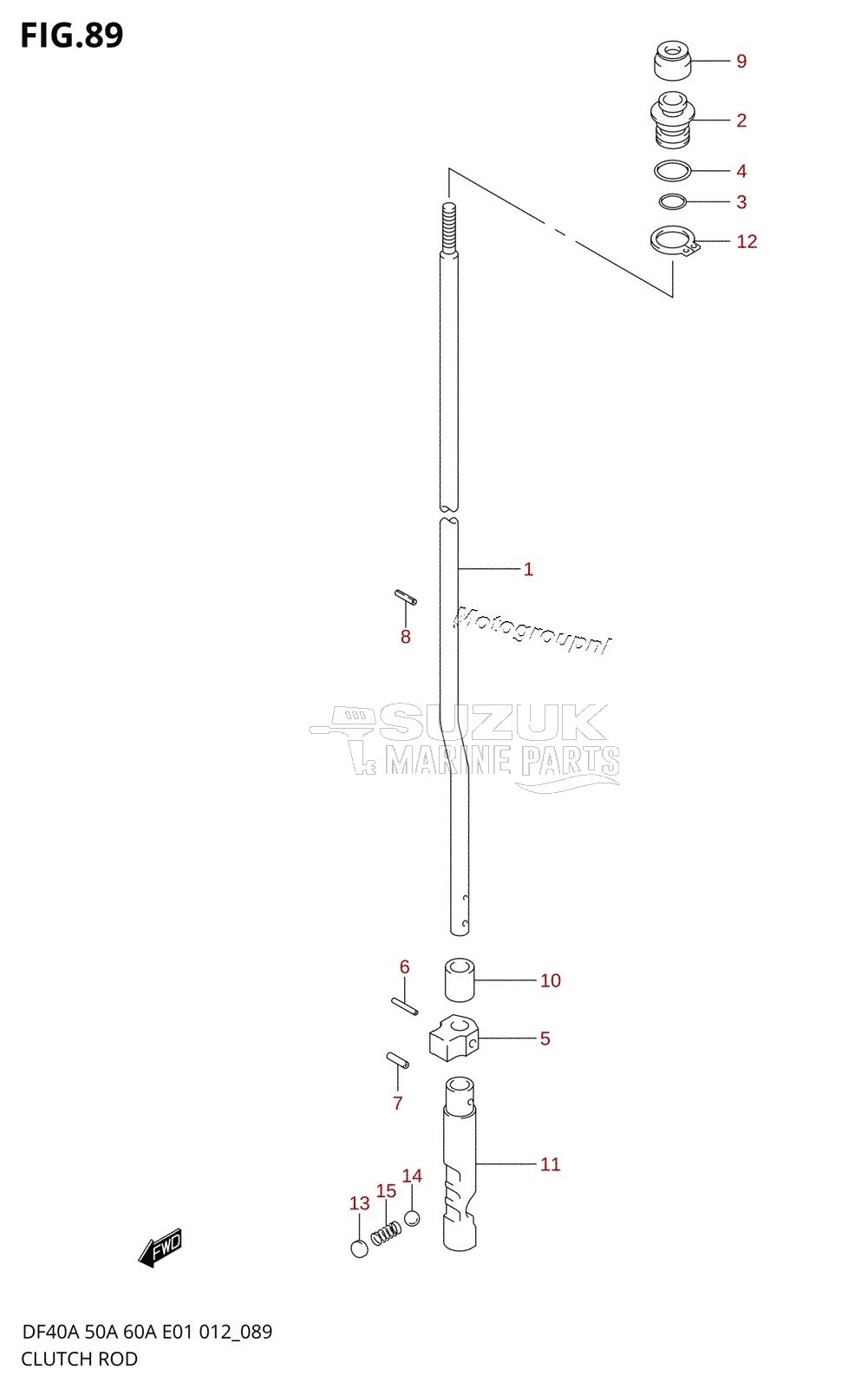 CLUTCH ROD (DF40AST E34)