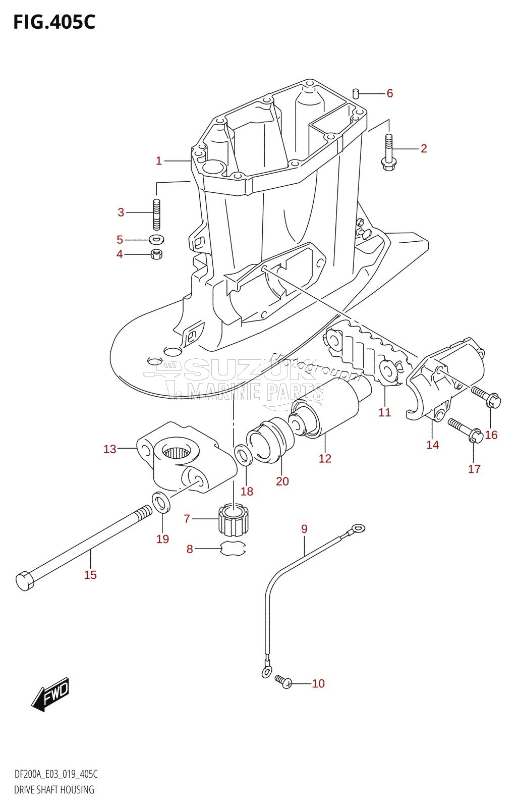 DRIVE SHAFT HOUSING (DF200AST)