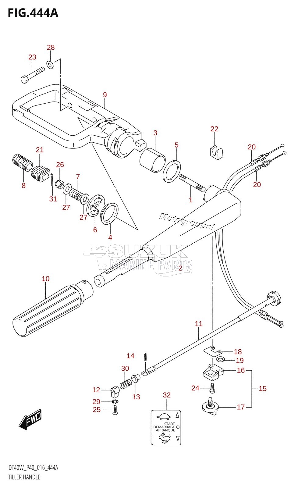 TILLER HANDLE (DT40W:P40)