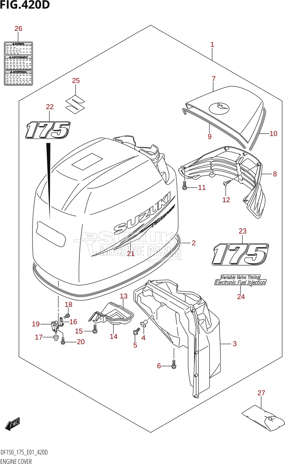 ENGINE COVER ((DF175T,DF175Z):(K10,011))