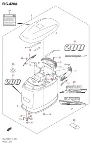 DF250Z From 25003Z-310001 (E03)  2013 drawing ENGINE COVER (DF200T:E03)