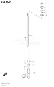 06002F-340001 (2023) 60hp E01 E11 E40-Gen. Export 1-and 2 (DF60AQH  DF60AT  DF60ATH) DF60A drawing CLUTCH ROD (DF40AST:E34)