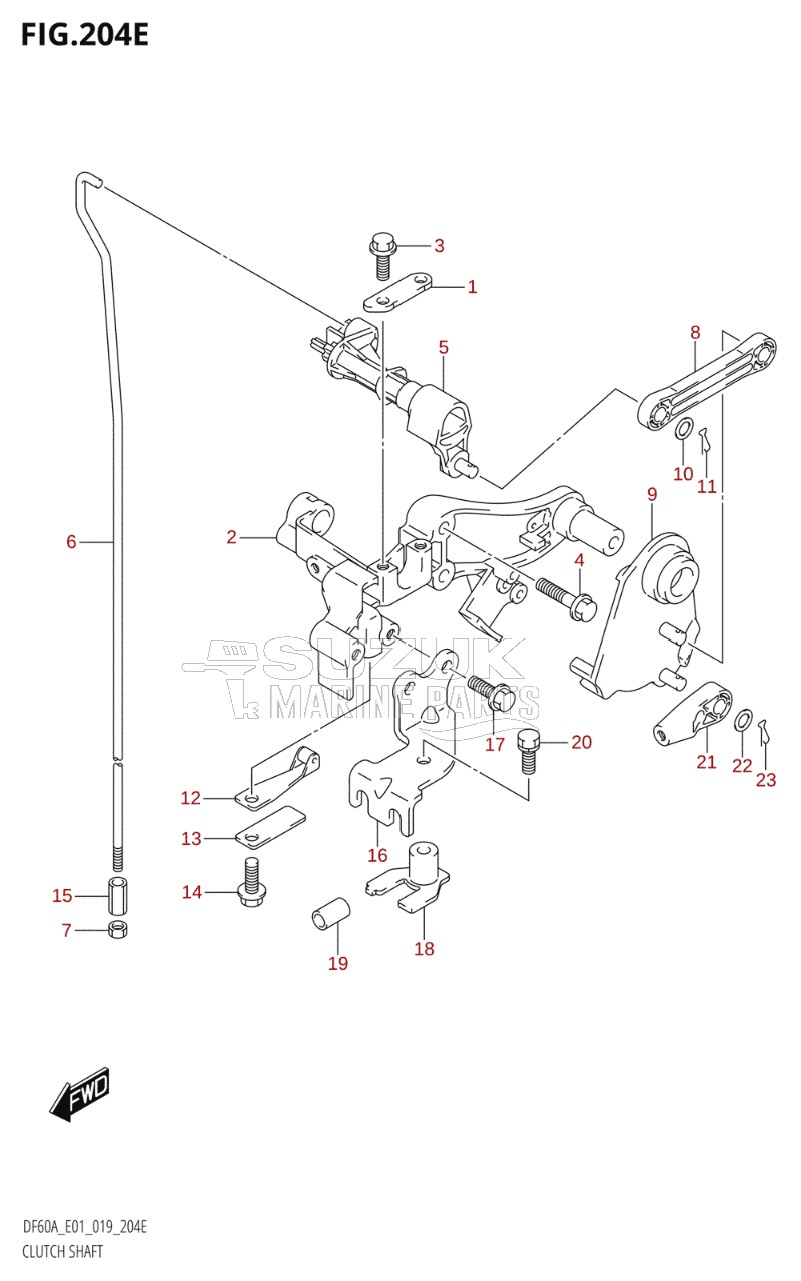 CLUTCH SHAFT (DF50AVT:E01,DF50AVTH:E01)