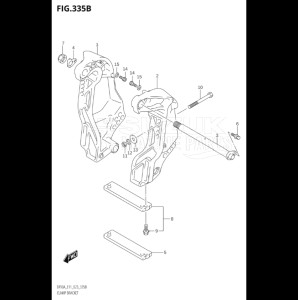 09003F-140001 (2021) 90hp E11 E40-Gen. Export 1-and 2 (DF90ATH    DF90AWQH  DF90AWQH   DF90AWQH    DF90AWQH) DF90A drawing CLAMP BRACKET (SEE NOTE)