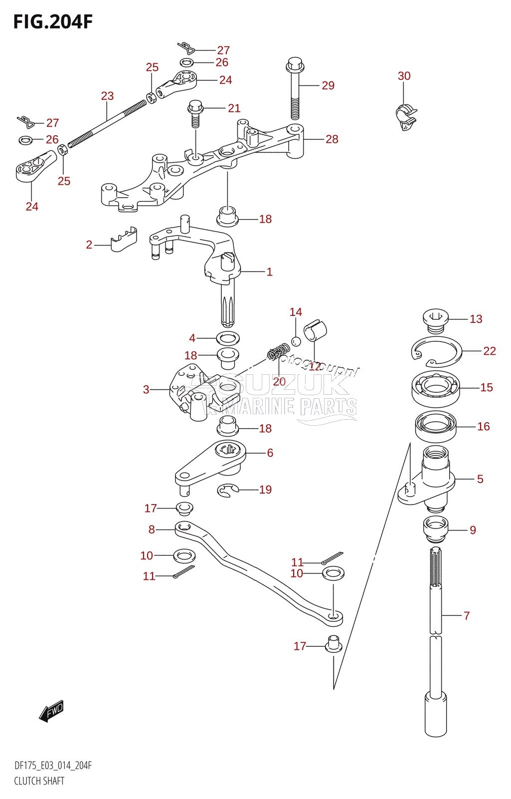 CLUTCH SHAFT (DF175TG:E03)