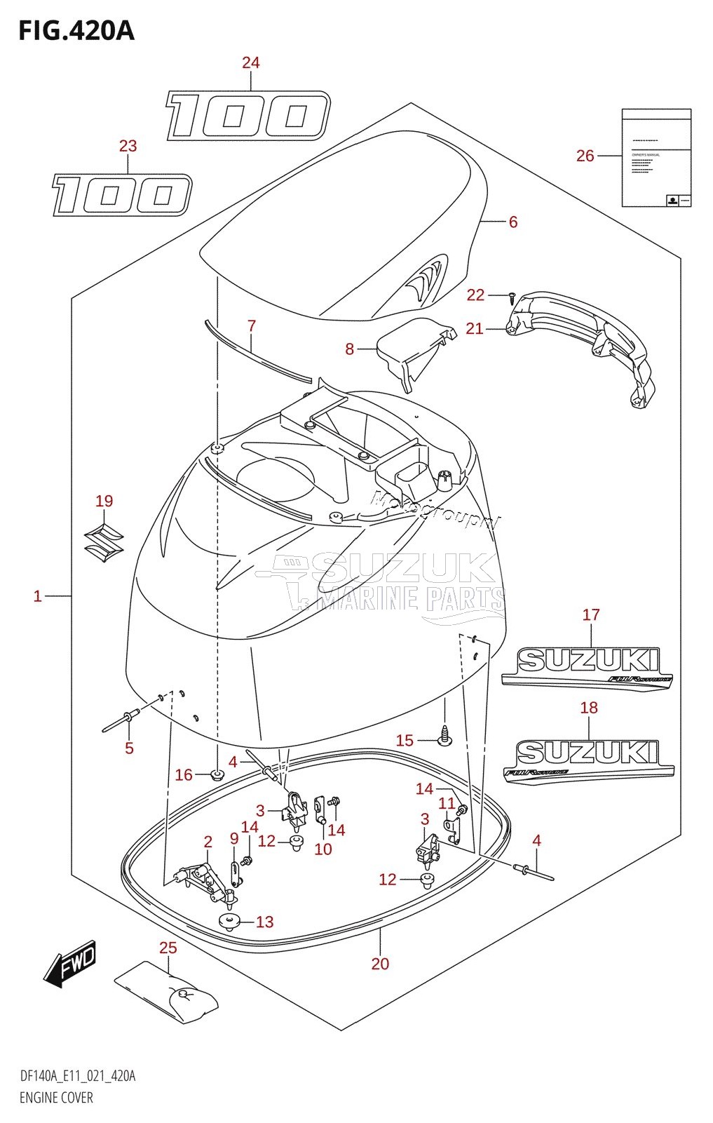 ENGINE COVER (DF100AT:020)