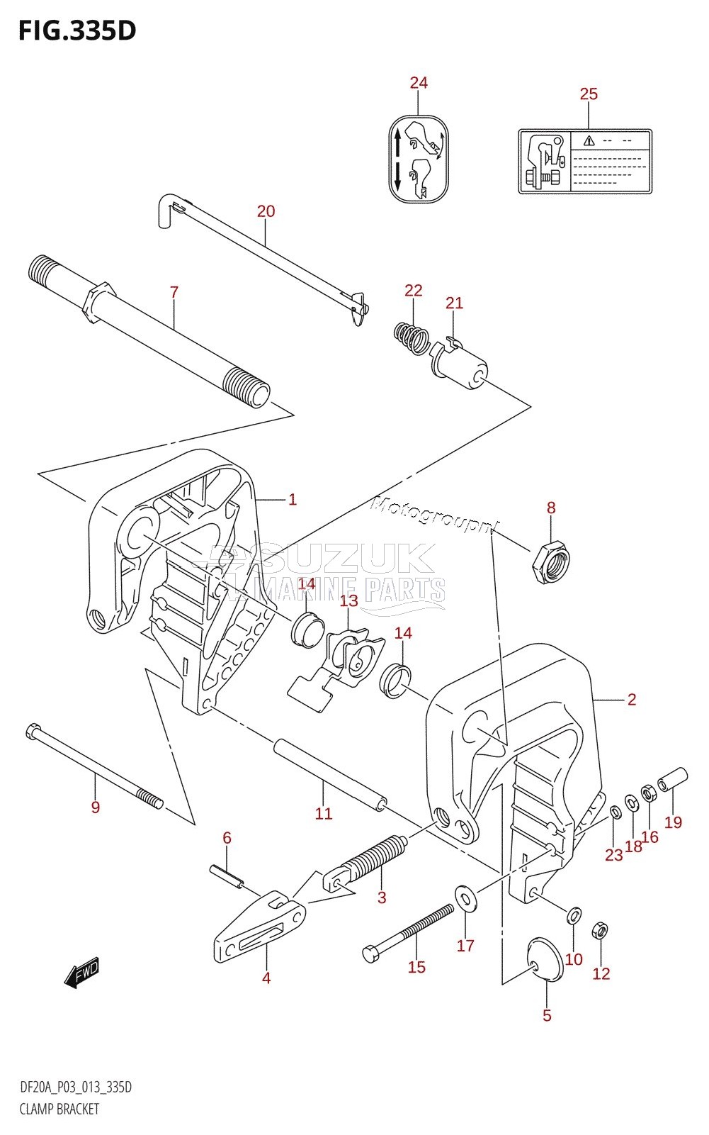 CLAMP BRACKET (DF15AR:P03)