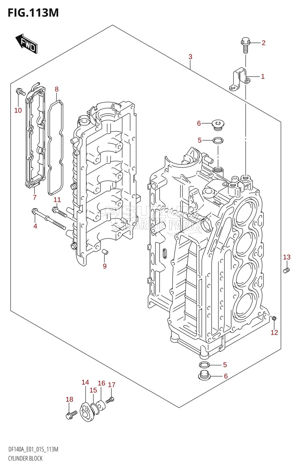 CYLINDER BLOCK (DF115AT:E40)