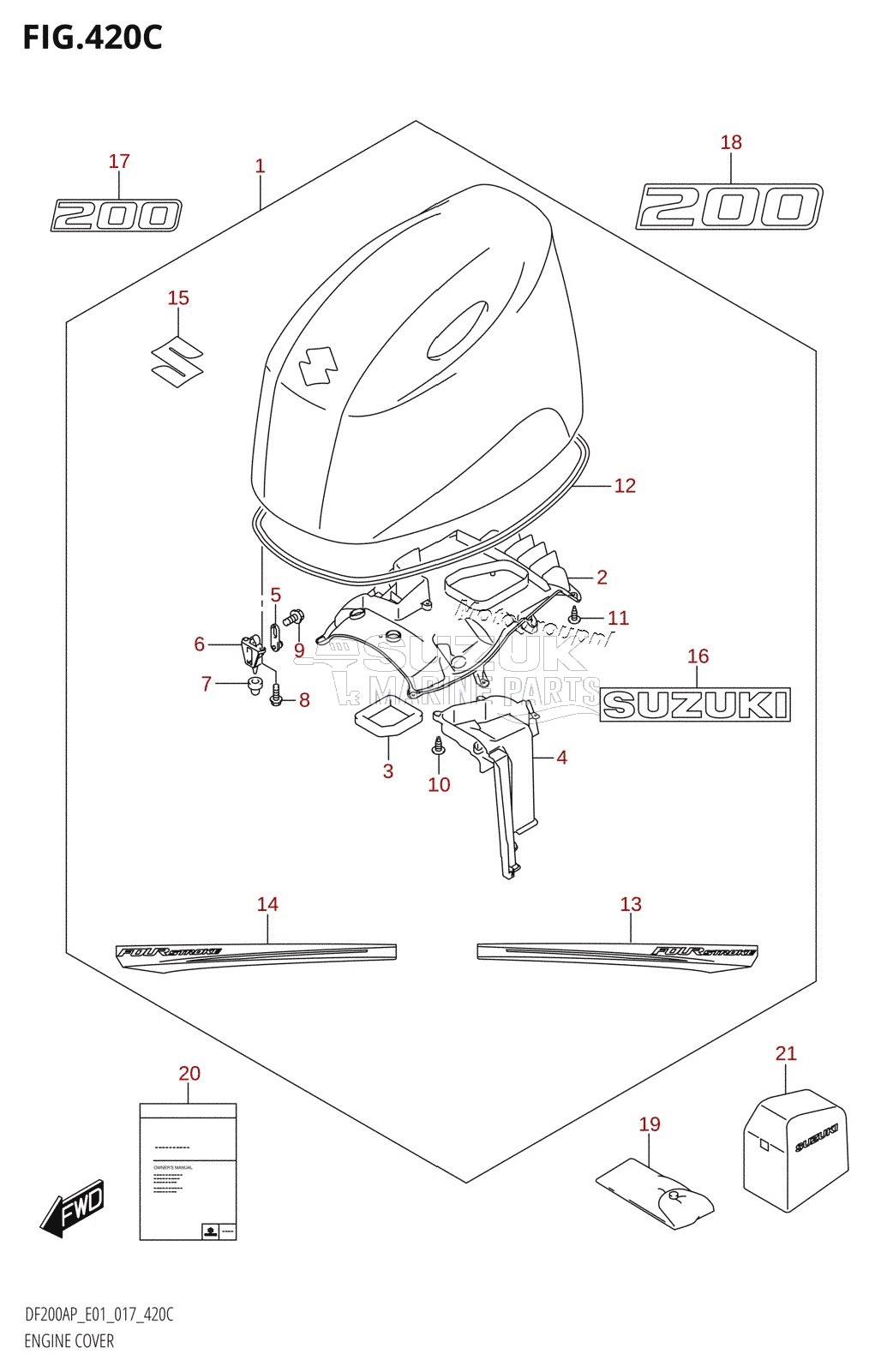 ENGINE COVER (DF200AP:E40)