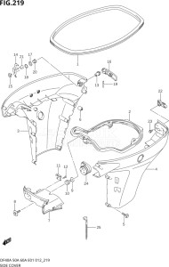 04004F-210001 (2012) 40hp E34-Italy (DF40AST) DF40A drawing SIDE COVER (DF40A E01)