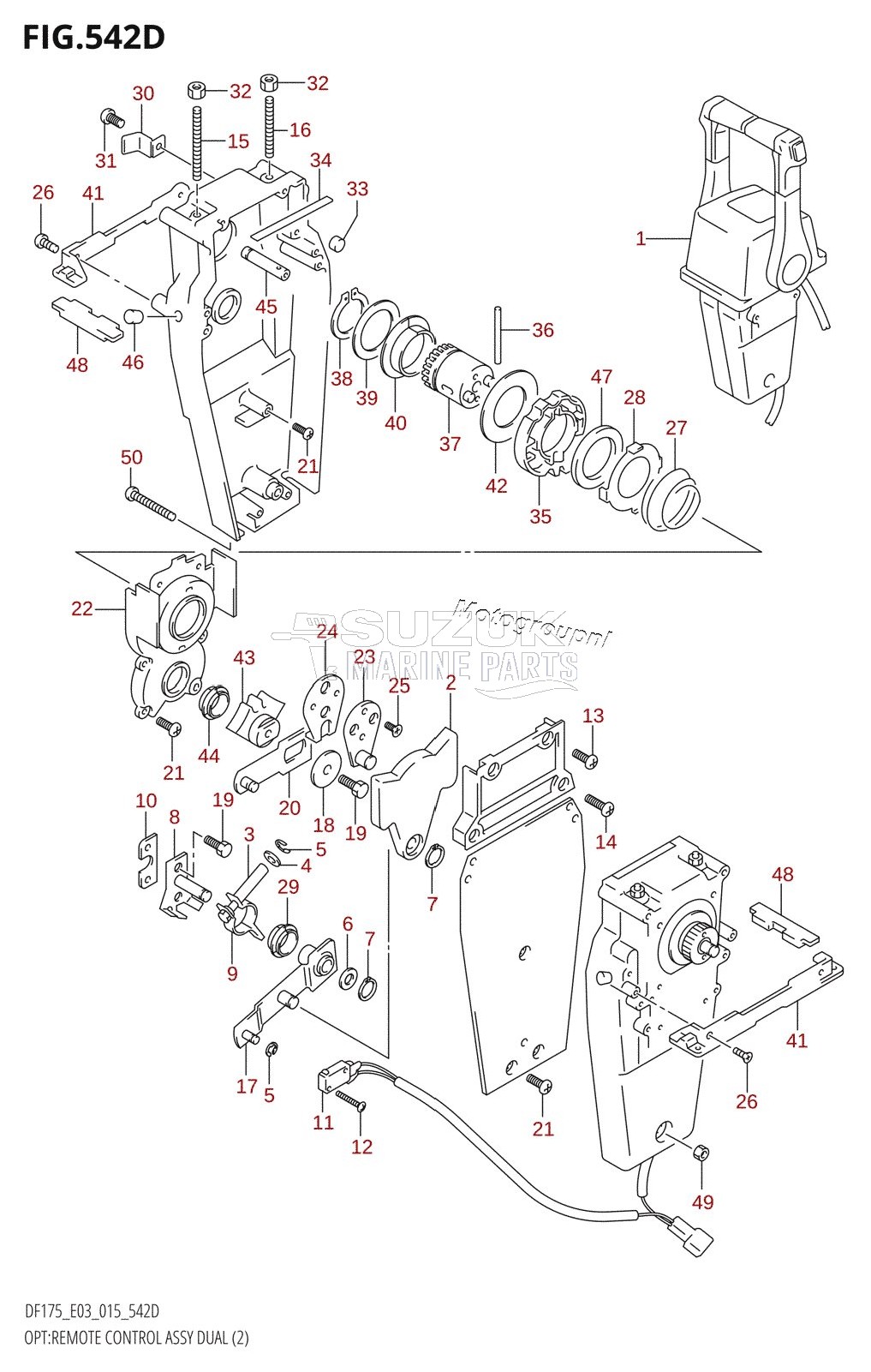 OPT:REMOTE CONTROL ASSY DUAL (2) (DF175Z:E03)