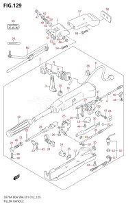 09003F-210001 (2012) 90hp E01 E40-Gen. Export 1 - Costa Rica (DF90A  DF90AT / DF90ATH  DF90ATH) DF90A drawing TILLER HANDLE (DF90ATH E40)