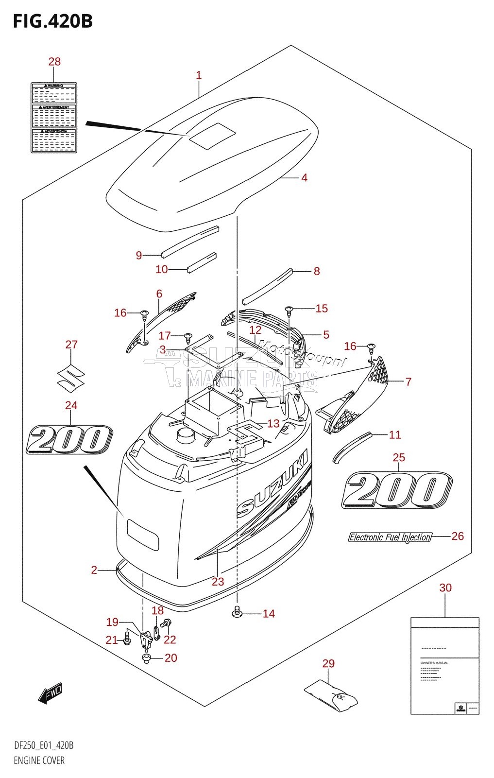 ENGINE COVER ((DF200T,DF200Z,DF200WT,DF200WZ):(K10,011))