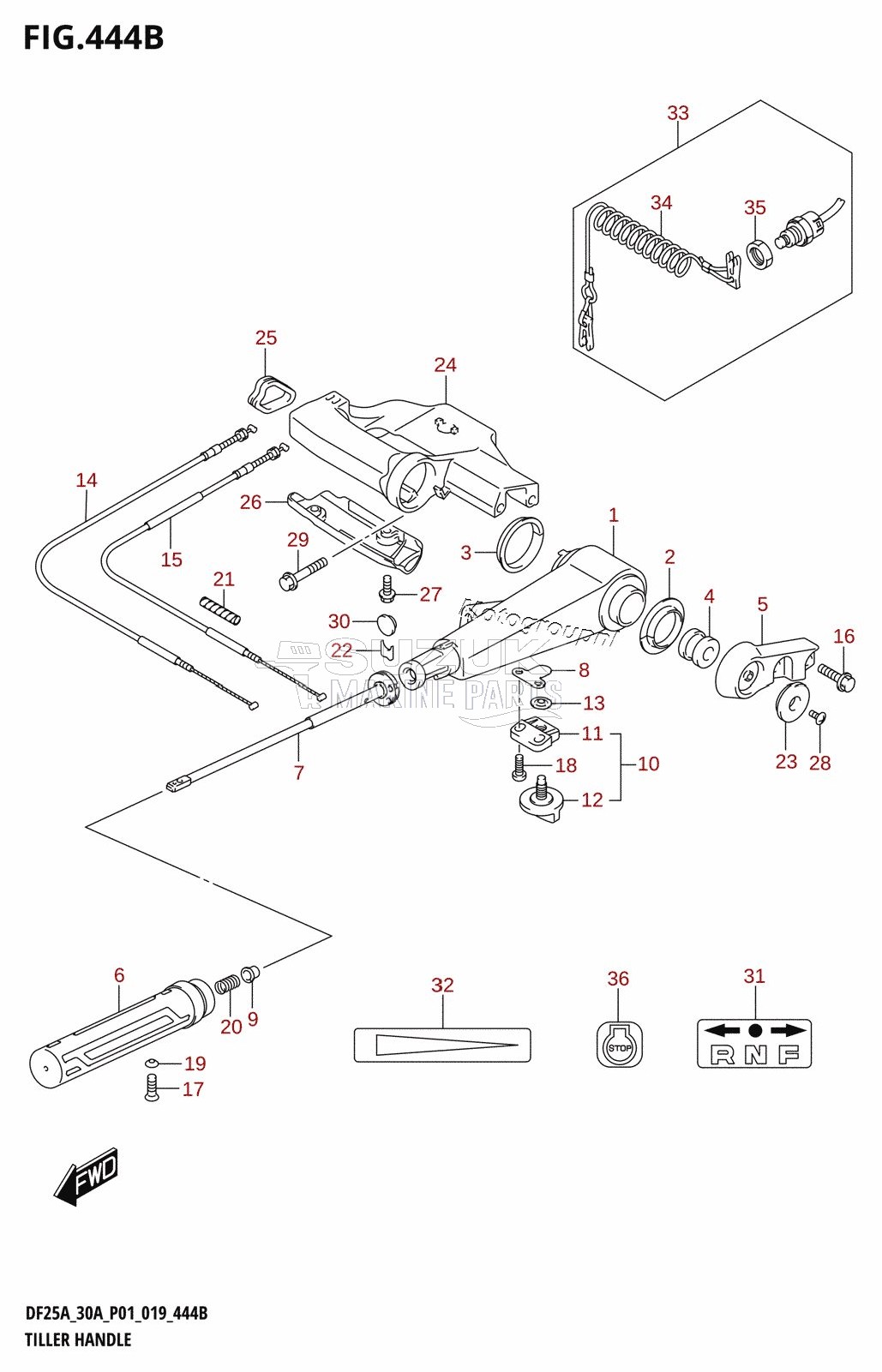 TILLER HANDLE (DF25ATH,DF30A,DF30ATH)