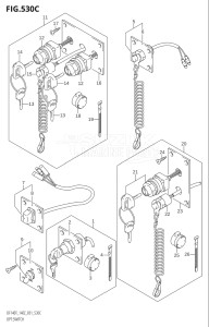 14001Z-251001 (2002) 140hp E01-Gen. Export 1 (DF140ZK2) DF140 drawing OPT:SWITCH (K5,K6,K7,K8,K9,K10,011)