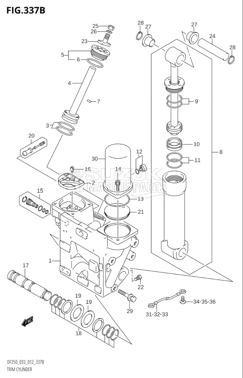 TRIM CYLINDER (DF200Z:E03:X-TRANSOM)