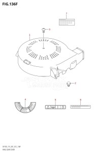 DF115T From 11502F-210001 (E01 E40)  2012 drawing RING GEAR COVER (DF115Z:E40)