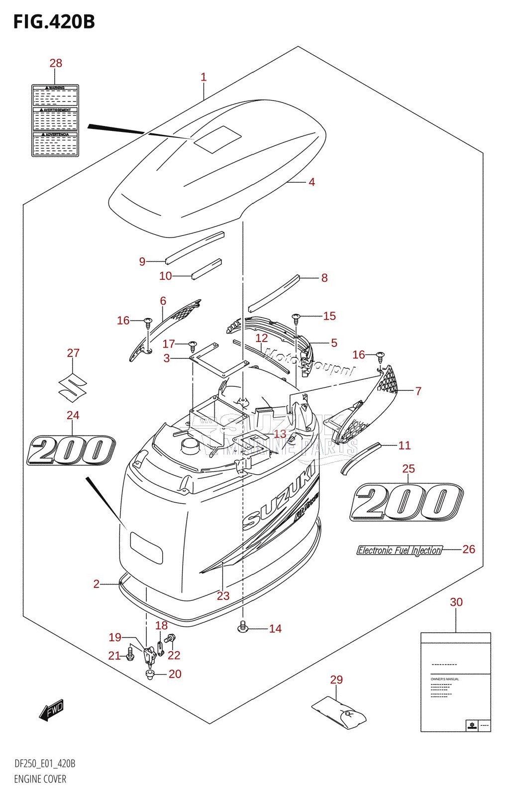 ENGINE COVER ((DF200T,DF200Z,DF200WT,DF200WZ):(K10,011))