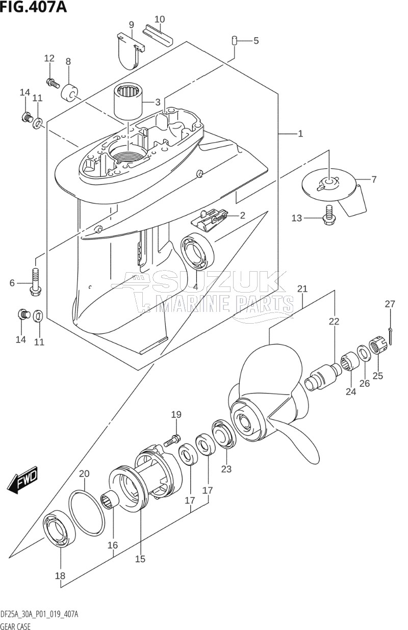 GEAR CASE (DF25A,DF25AR,DF30AR)