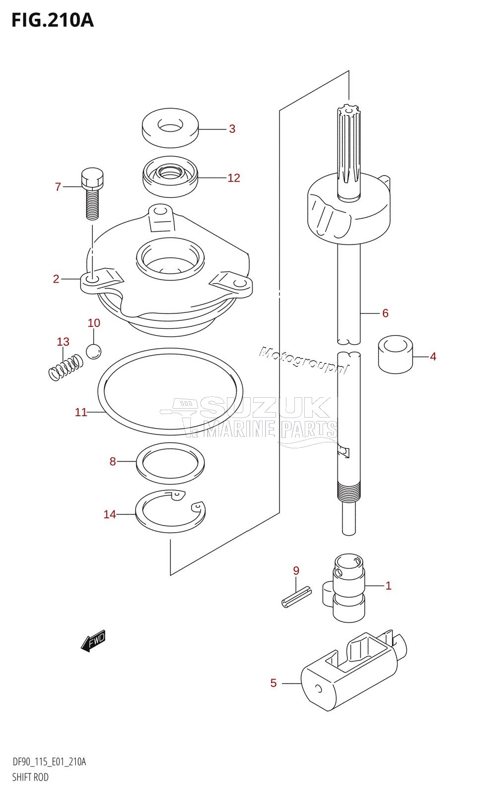 SHIFT ROD (DF90T,DF115T,DF115WT)