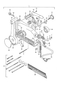 Outboard DT 8c drawing Remote Control (1993 to 1997)