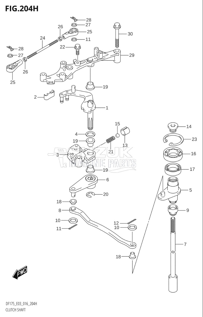 CLUTCH SHAFT (DF175ZG:E03)