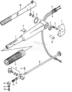 DT50 From 05001k-301001 till 301360 ()  1984 drawing HANDLE (DT50KH VF /​ VG /​ VH E13)