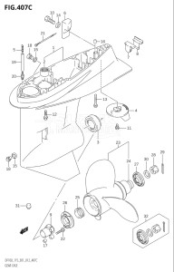 11502F-210001 (2012) 115hp E01 E40-Gen. Export 1 - Costa Rica (DF115T) DF115T drawing GEAR CASE (DF115T:E01)