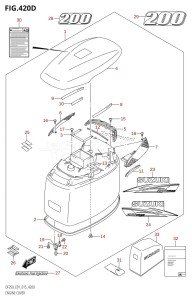 DF225Z From 22503Z-510001 (E01 E40)  2005 drawing ENGINE COVER ((DF200T,DF200Z):E40)