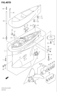 20002Z-310001 (2013) 200hp E03-USA (DF200Z) DF200Z drawing GEAR CASE (DF225Z:E03)