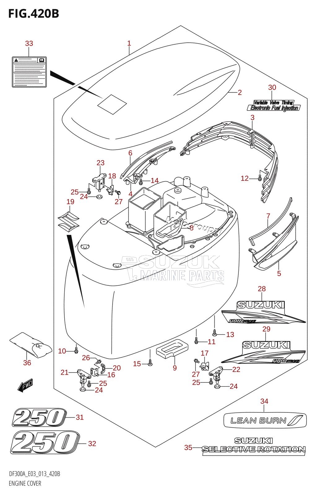 ENGINE COVER (DF250A:E03)