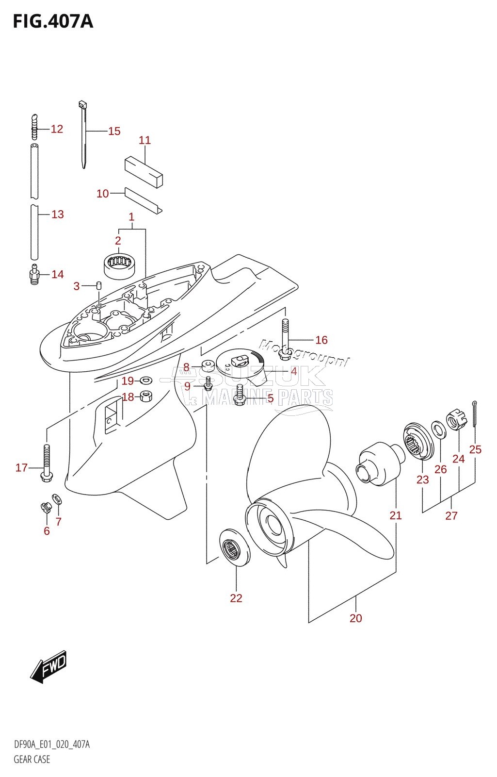 GEAR CASE (DF70A,DF90A,DF100B)