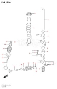 00994F-610001 (2016) 9.9hp P01-Gen. Export 1 (DF9.9A  DF9.9AR) DF9.9A drawing CAMSHAFT (DF8A:P01)